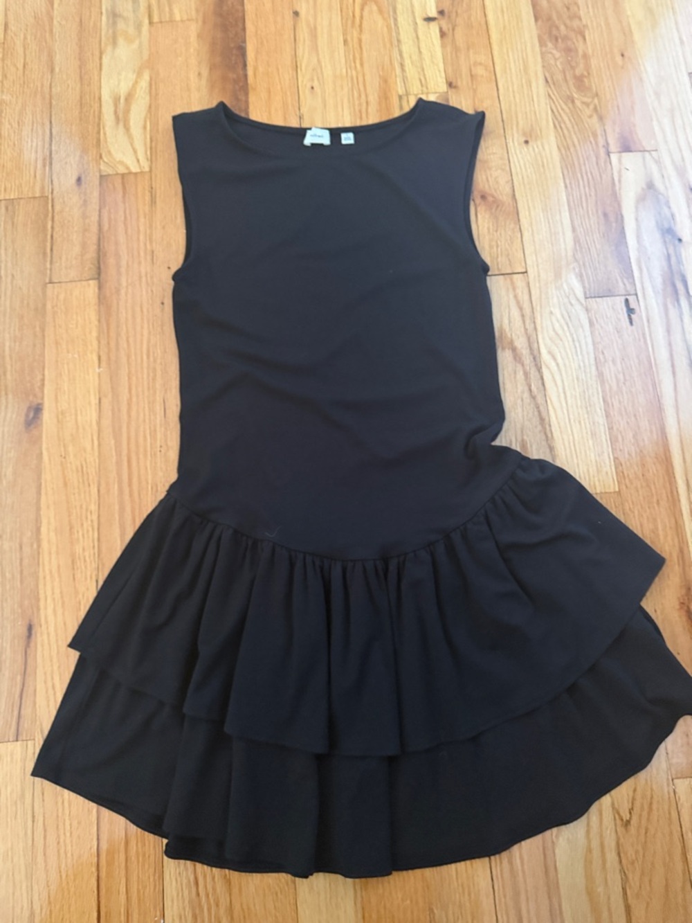 Wilfred Black Sleeveless Ruffle Hem Dress
